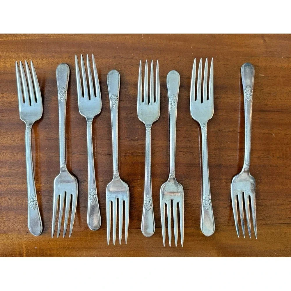 Set of 8 Vintage‎ 1847 Rogers Bros IS Luncheon Forks 7